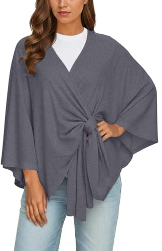 POIUIYQA Poncho Mujer, Capa Mujer Invierno Elegante, Bufanda de Cardigan Talla Única, Poncho Estola, Dama de Capa Reversible