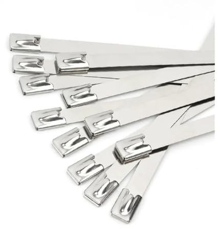 Fascette in acciaio inossidabile 100 fascette metalliche in acciaio inossidabile 304, resistenti, autobloccanti, da 7,9 mm(7.9mmx250mm 100pcs)