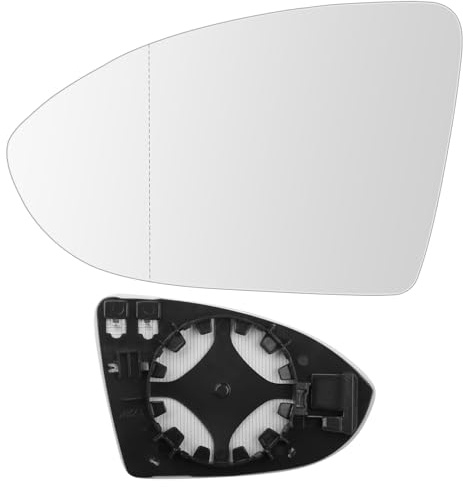 Left Side for VW Golf MK7 2013-2020 Wing Mirror Replacement Glass, Heated with Support Plate Door Mirror Compatible with Touran L 2016-2018 Lamando 2015-2018