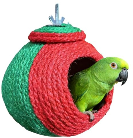 Vogelnest | Gehege aus Sisalseil für Hamster – Spielzeug | Haus für Vögel | für kleine Tiere: Schlafen, Spielen, Nisten und Ausruhen im Innen- und Außenbereich
