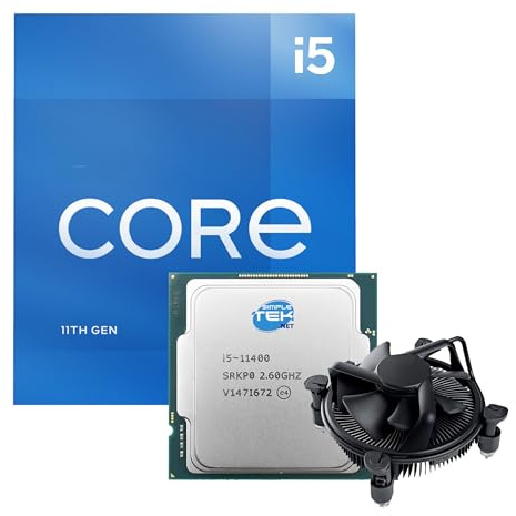 SIMPLETEK - Processeur 6 cœurs (série 11) - Socket LGA 1200 - Jusqu'à 4,40 GHz - 6 cœurs/12 threads - Graphiques intégrés UHD - Dissipateur inclus