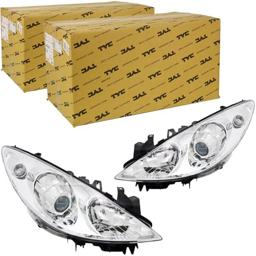 2x TYC H7/H1 Scheinwerfer links+rechts Lwr mit Motor | 20-11223-05-2 + 20-11224-05-2 Kompatibel mit 307 (3A/C),307 Break (3E),307 CC (3B),307 SW (3H)
