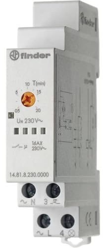 Finder 148182300000 Treppenlichtzeitschalter, 1 Schließer, 16 A mit Anschluss auf gleicher Seite