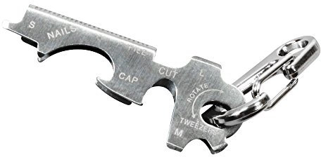 com-four® Multitool mit Karabiner - Schlüsselanhänger mit 8 Funktionen - Schlüsselwerkzeug mit Flaschenöffner, Schraubendreher, Nagelfeile, Nagelreiniger, Cutter und Pinzette (1 Stück - Multitool B)