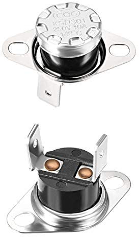sourcing map KSD301 Thermostat 140 °C / 284 °F 10A N.C Einstellen der Schnappscheiben-Temperaturschalter für Mikrowelle, Backofen, Kaffeemaschine 2 Stück