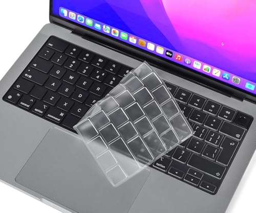 CaseBuy Premium Ultra Thin Keyboard Cover for 2026 MacBook Neo 13 A18 Pro Chip, 2026-2021 Apple MacBook Pro 14 16 M5 M4 M3 M2 M1 Pro/Max A2918 A2991 A2992 A3434 EU Layout Protector Skin -Clear