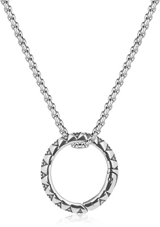 GAVU Herren Surfer Halskette mit silbernem Ringanhänger und Edelstahlkette