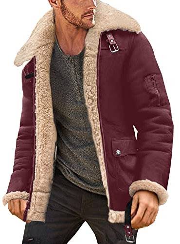 SRZYMJ Lederjacke Herren Rot Jacke Herren Leder Trenchcoat Herbst Jacke Wetterjacke Für Herren Jacke XXL Imprägnierspray Jacke