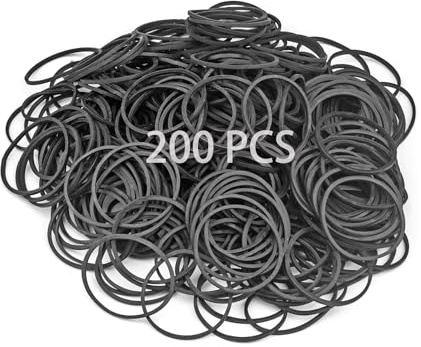 200 st robusta och svarta elastiska band – högtemperaturbeständiga gummiband, perfekt för kontorsmaterial, industriell användning, skolhem, hantverk och mer – 38 mm storlek