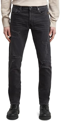 8719965012981 3301 smala jeans, Flerfärgad (Worn in Ripped Grey Sacramento 51001-b479-h468), 40W / 34L