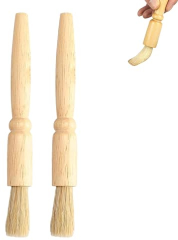 Pastry Basting Brush for Cooking, 2-Pack Silicone Kitchen Brushes with Wood Handle for Baking, Basting, Oil, Butter, Sauce, Non-Stick & Heat Resistant, Easy to Clean
