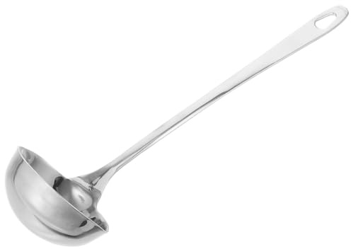 Healeved Mestolo da Zuppa in Acciaio Inox con Doppio Beccuccio, Mestolo di Metallo Piccolo per Servire e Mescolare, Utensile da Cucina Multifunzionale per Uso Quotidiano