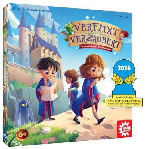 Game Factory 646030 Verflixt förtrollande, det magiska deduktionsspelet och tärningsspelet för barn, samarbetssak, familjespel från 6 år