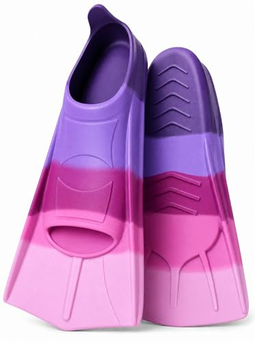Schwimmflossen Kinder, Flossen Kinder, 100% Silikon Kurze Schnorchelflossen, Trainingsflossen für Erwachsene Kind Schwimm, Freiwasser, Schnorcheln, Tauchen für Anfänger