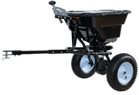 UNITRAILER Épandeur d'engrais pour Tracteur Tondeuse, semoir 29 l 45 kg | Châssis en acier avec bâche PVC et tamis. Pour semer le gazon, fertiliser la pelouse et sabler les allées en hiver.