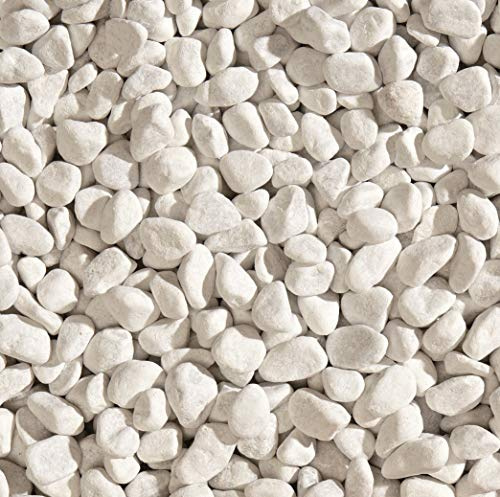Marmorkies Carrara Kies Marmor rein weiß schneeweisser Zierkies Gartenkies Teichkies Deko Wegkies Wegsteine Gartenweg 25 kg Sack, Körnung 15-25 mm