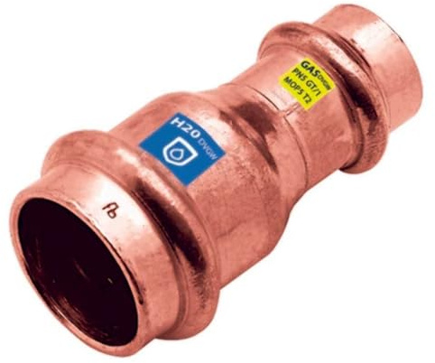 DIANFLEX Manicotto di RIDUZIONE FF in Rame A PRESSARE Acqua Gas Diam 22 x 18