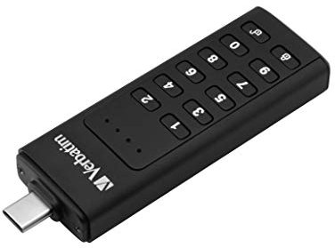Verbatim Keypad Secure - Teclado Integrado para Ingreso de Clave Segura. Conexion USB 3.2 C (128 GB) (49432)