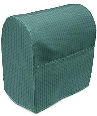 Ambesonne Teal Stand Mixer Cover, Knitting Inspired Pattern Sewing and Crafting Hobby Themed Design Monochrome Image Print, Kitchen Appliance Organizer Bag Cover with Pockets, 6-8 Quarts, Teal
