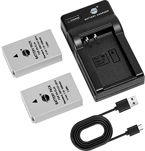DSTE EN-EL24 Kamera Akku (2 Pack) und Ladegerät kompatibel mit Nikon 1 J5