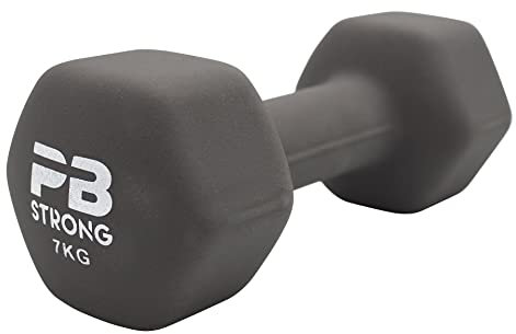 PERFORMBETTER+ Neopren Kurzhantel, Rutschsichere Hantelgewichte in Einheitsgröße für Krafttraining & Muskelaufbau, Einzeln (7)