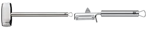 WMF Profi Plus Fleischhammer 34 cm, Fleischklopfer, Schnitzelklopfer, Cromargan Edelstahl teilmattiert & Profi Plus Kartoffelschäler Pendelklinge 19 cm, Pendelschäler einschneidig, Gemüseschäler