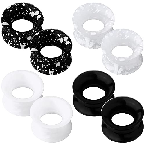 OUFER 8PCS Silicone Ear Gauges Flexible Ear Tunnels Plugs Stretchers Expander Double Flared Flesh Ear Piercing Jewelry for Women Men