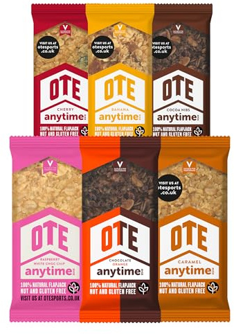 OTE Anytime Bars - Energy Bars for Cycling - Cycling Nutrition Bars - Nut Free Snacks for Running - Endurance Flapjack Bars - Box of 16 x 62g