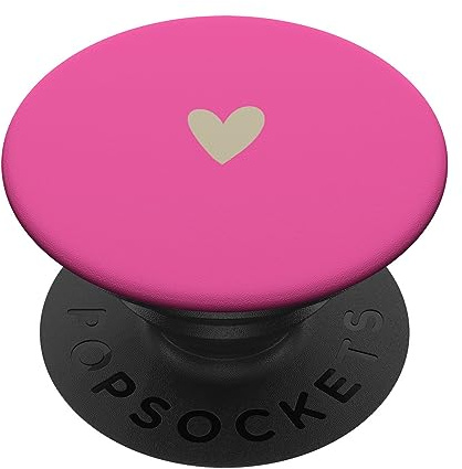 Designs for Girls Beige Pink Minimalistisch Herz PopSockets Klebender PopGrip für Smartphones mit glatten, harten Plastikgehäusen