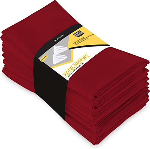 Utopia Kitchen Serviettes de Table en Tissu [12 Pack, Rouge] 50x50 cm en Coton Mélangé Lavable et Réutilisable pour l'hôtel, Le Déjeuner, Le Restaurant, Les Mariages, Les Evénements et Les Fêtes