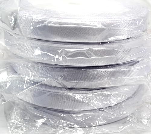 CaPiSo Satinband 10mm für Schleife Stoffband Geschenkband Schleifenband Geschenkschleife (Weiss, 5x20m)