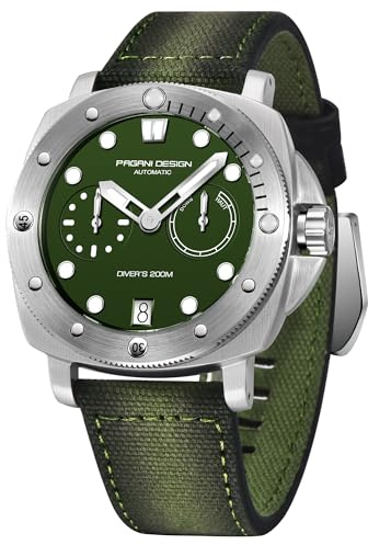 Pagani Design Automatische Herrenuhren Widerstandsfähiges Nylonarmband Wasserdrehbare Lünette Saphirglas Datumsanzeige