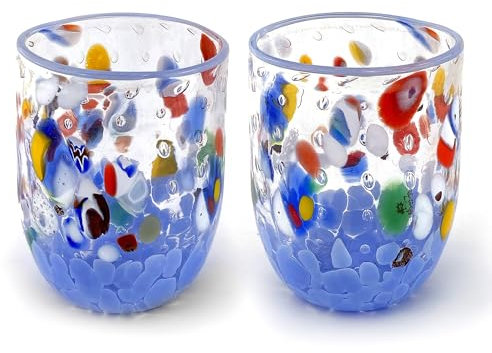 MAZZEGA ART & DESIGN Vaso Special Edition de cristal de Murano - Tintoretto (Azul y 2)