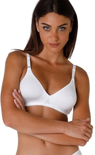 Lovable Reggiseno in Cotone Elasticizzato | Senza Ferretto e Senza Imbottitura | Spalline con Regolazione Frontale | Comfort | Cotton Line Donna, Bianco, 36 / 4C