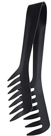 Stainless Steel Spaghetti Tongs - Black Pasta Server for Home, Buffet, BBQ, and Outdoor Activities