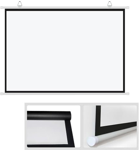 Hoiweqr 30 40 50 60 72 Portable Projector Screen, Roll Down Movie Screen, 4:3/16:9 Mobile Movie Screen, Small Projector Screen, Home Theater Cinema Wedding Party Office Presentation(4:3,30in)
