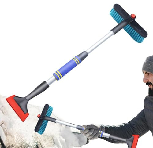 Bohany Raschietto da neve per auto, pala da neve, per parabrezza, girevole a 360, rimozione della neve per auto, flessibile e pratico, raschietto per ghiaccio