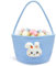Goodheim Panier de Pâques pour enfants avec anse - Joli panier de Pâques avec lapin en peluche - Personnalisable - Nid de Pâques à remplir pour garçons et filles - Bleu