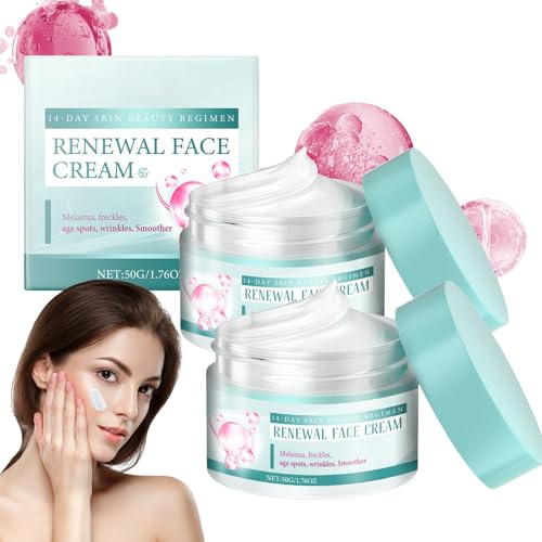 2 Piezas Crema Facial Renovadora, crema para la piel, Crema reafirmante,Cremas Faciales Mujer, Hidratación Duradera para Aliviar la Sequedad Cutánea, Para Todo Tipo De Pieles