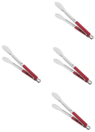 UKCOCO 4piezas Pinzas De Cocina De Acero Inoxidable Para Asar y Servir Pinzas De Barbacoa Diseño Para Reuniones y Cocinas Profesionales