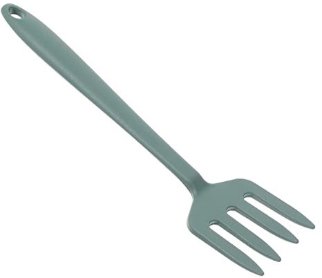 NAMOARLY Tenedor Para Cocinar De Silicona Resistente Tamaño Mediano Color Verde Oscuro, Utensilio De Cocina Reutilizable y Lavable, Pinzas Para Pasta y Ensalada, Accesorio Portátil Para Uso Diario