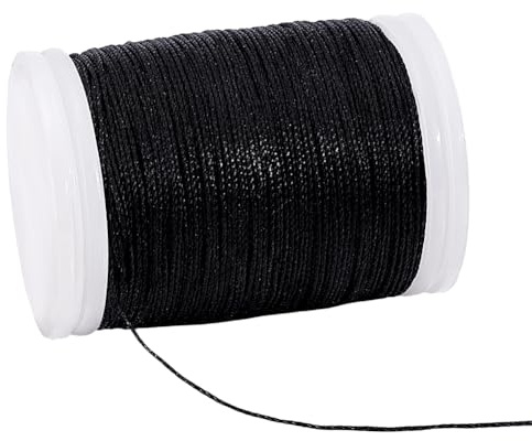PH PandaHall 120m 0.5mm Cordon Ciré Noir Fil Ciré en Polyester, Cordon de Perles Cordon Bracelet Cordon Collier pour Bracelet Collier Fabrication de Bijoux Artisanat Kontting Macramé