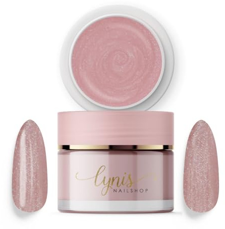Glasfibergel naglar Twinkling Natural Rose 15 ml som bygggel för nagelmodellering medelviskos som makeup kamouflage – pinchbar för UV & LED – HEMA fri builder Gel · Lynis-Nailshop.de
