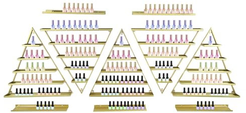 HOARLICN Étagère murale pour vernis à ongles, avec crochets de montage et trous, bords surélevés