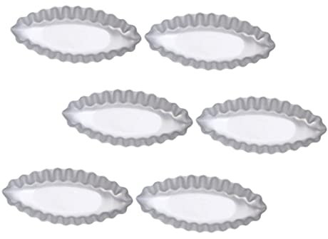 Alipis Molde Aleación en Barco Forma Diseño de Aluminio de Flor, 6 Piezas Antiadherentes para Tartas para Hornear Postres y Tartaletas en Casa