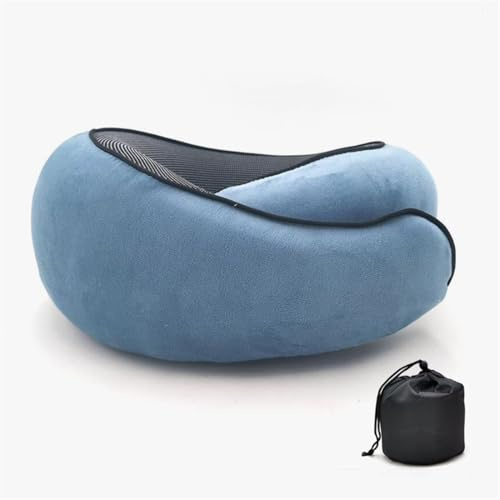 MEIION Oreiller de Voyage Avion & Train – Coussin Cervical Ergonomique en Mousse à Mémoire de Forme, Soutien Anti-Douleurs, Respirant & Lavable – Adultes & Voyageurs Fréquents