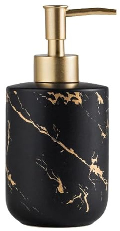 Dispensador de jabón, Dosificador de Jabón, Dispensador de Espuma Recargable con Tapa Dorada, Elegante, for baño o Cocina.