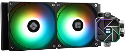 TR-Thermalright Aqua Elite 240 V3 Aio - Enfriador líquido de 240 mm, ventilador de refrigeración ARGB de 2 x 120 mm, fácil instalación, compatible con AM5/AM4, LGA1851/1700/115X/1200/2011, negro