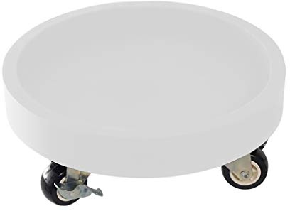 Chariot à roulettes pour plantes blanc 20 cm et 50 cm, plateau rond en plastique, support de pot de fleurs, support roulant de jardin, utilisation en intérieur/extérieur
