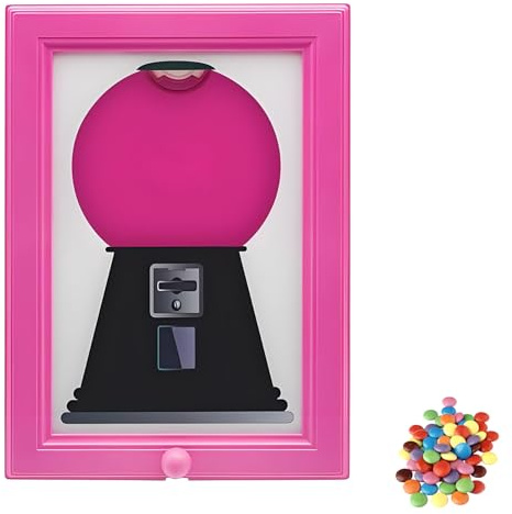 1 Pc Candy Dispenser Picture Frame, Home Decor Gumball Machine, Cute Hanging Style Handy Candy Frame Dispenser, Wall Decor Candys Photo Frame Suitable Birthday Christmas Gifts for Children